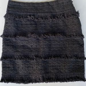 Anthropologie Tiered Fringe Skirt